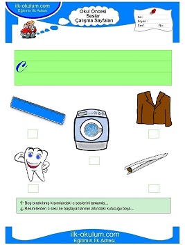 Çocuklar İçin C Sesi Çalışma Sayfaları 
